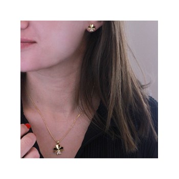 Set and Box Clover Petal - Gold and Crystal