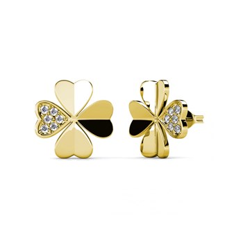 Set and Box Clover Petal - Gold and Crystal