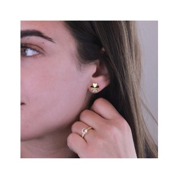 Set and Box Clover Petal - Gold and Crystal