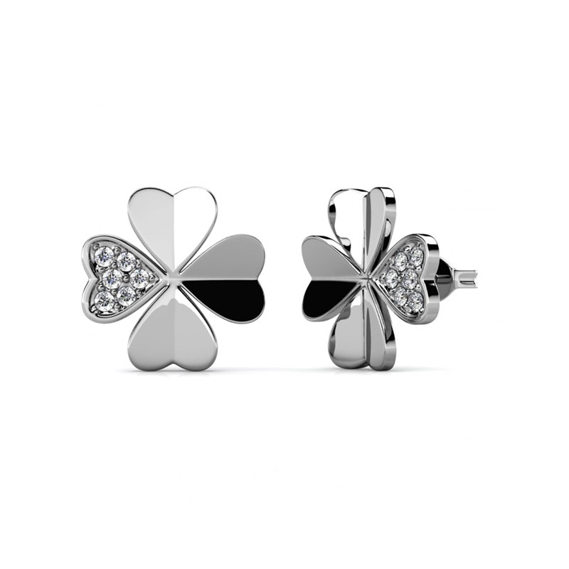 Parure et Coffret Clover Petal - Argenté et Cristal - vue 3