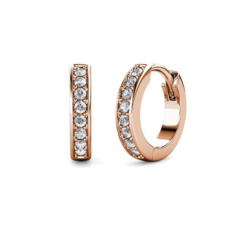 Parure et Coffret Circle Hoop - Or Rosé et Cristal - vue 3
