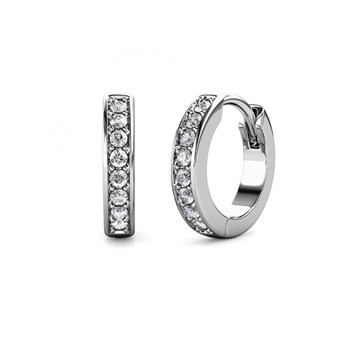 Circle Hoop Set and Box - Silver and Crystal