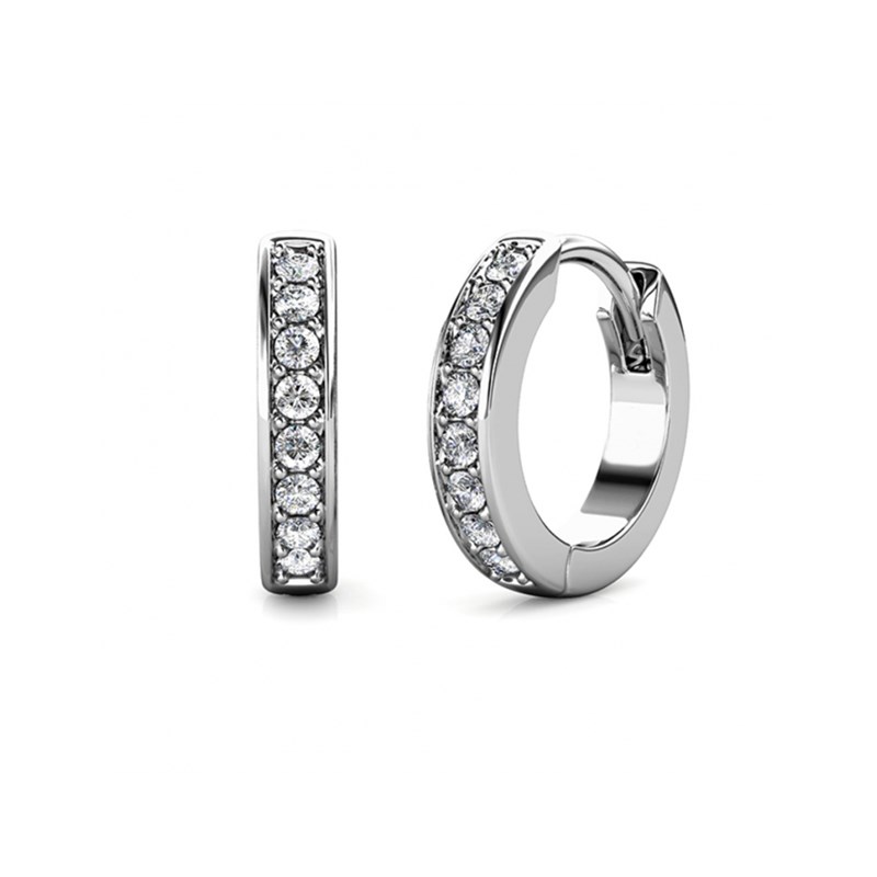 Parure et Coffret Circle Hoop - Argenté et Cristal - vue 3