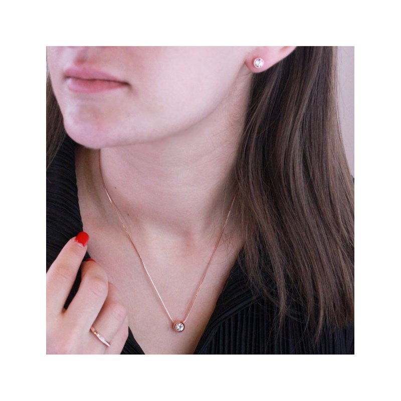 Parure Moon - Or Rose et Cristal - vue 2
