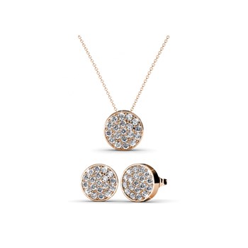 Parure Round - Or Rose et Cristal