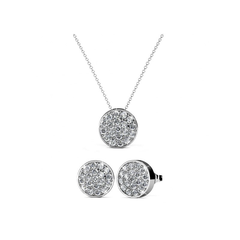 Parure Round - Argent et Cristal