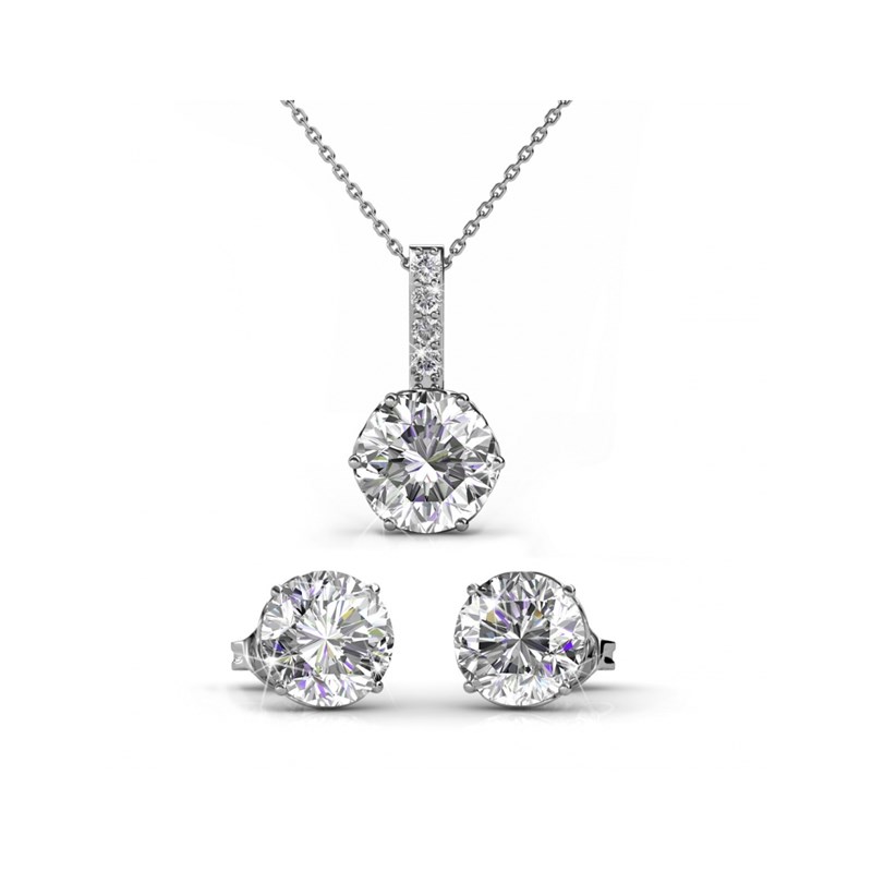 Parure Kristine - Argenté et Cristal