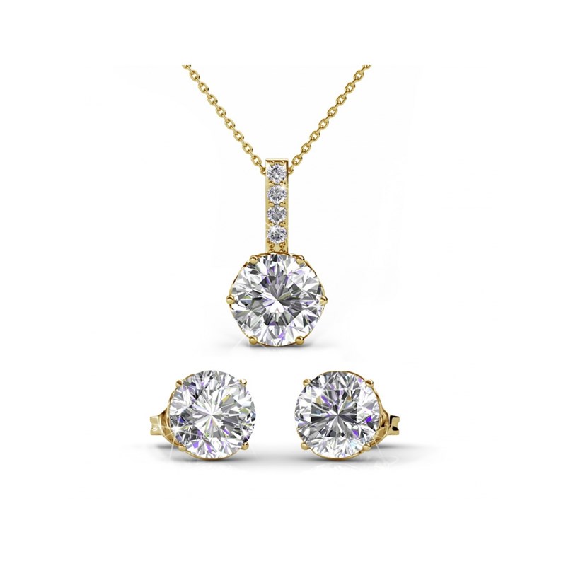 Parure Kristine - Doré et Cristal