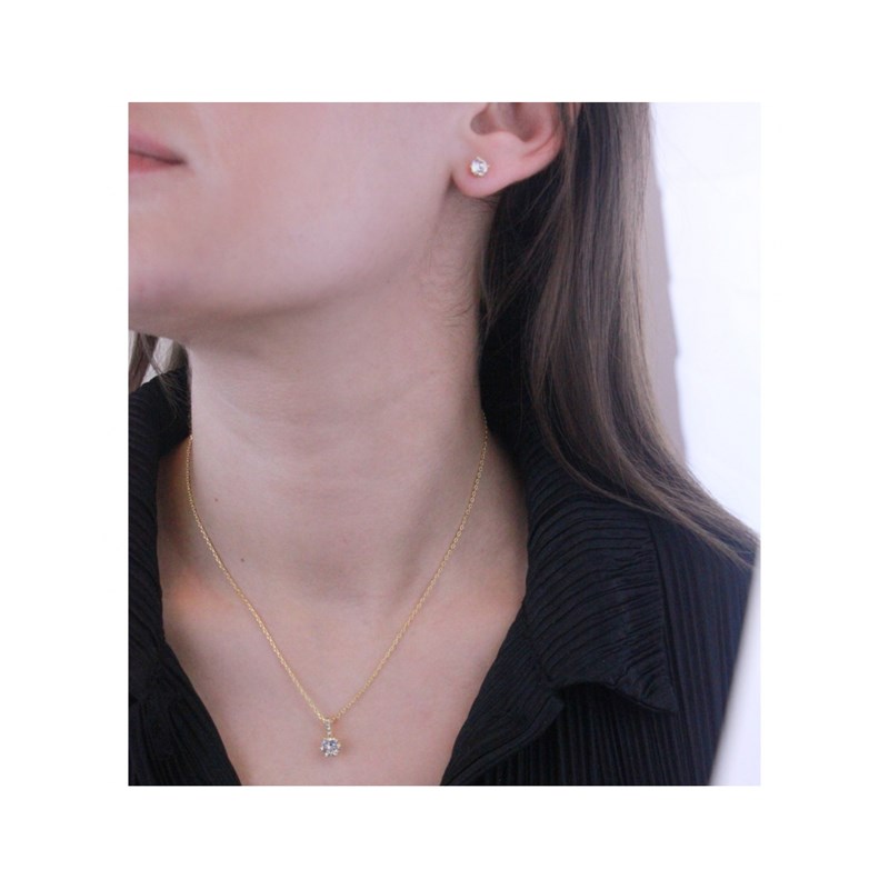 Parure Kristine - Doré et Cristal - vue 2