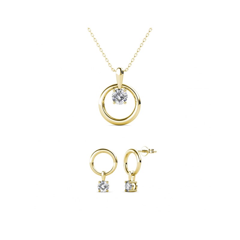 Parures Octavia - Doré et Cristal