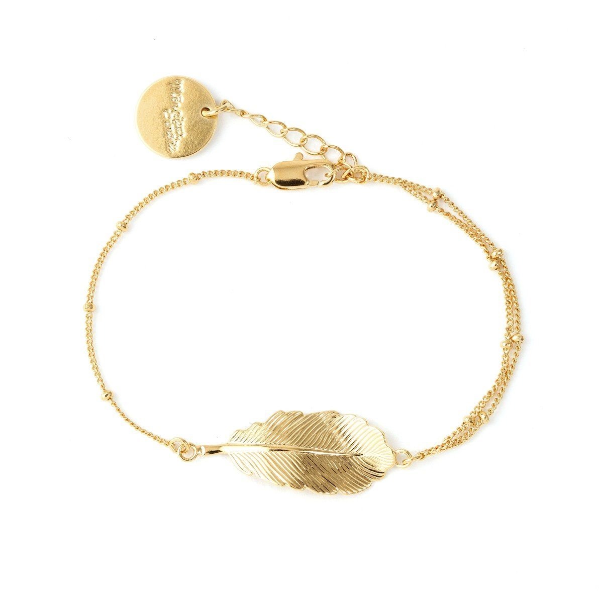 bracelet feuille doré à l'or fin - ZÉPHYR