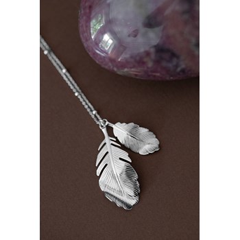 sautoir feuilles plaqué argent - ZÉPHYR