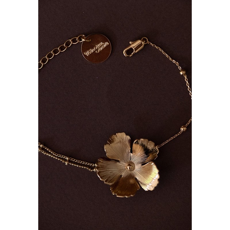 bracelet fleur doré à l'or fin - ORPHÉE - vue 3