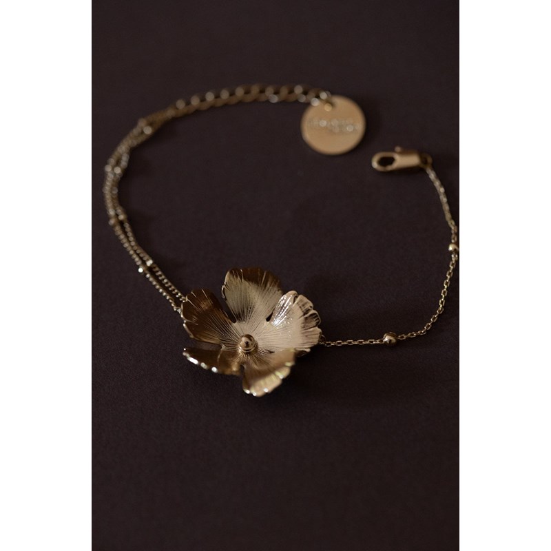 bracelet fleur doré à l'or fin - ORPHÉE - vue 5