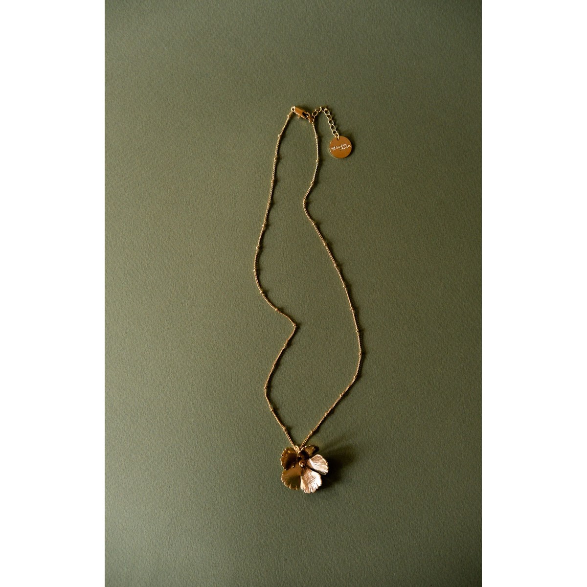 collier fleur doré à l'or fin - ORPHÉE - vue 3