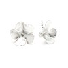 maxi boucles d'oreilles puces fleurs plaqué argent - ORPHÉE - vue V1