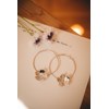 boucles d'oreilles créoles fleurs plaqué argent - ORPHÉE - vue V4