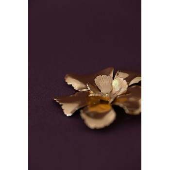 broche fleurs doré à l'or fin - ORPHÉE
