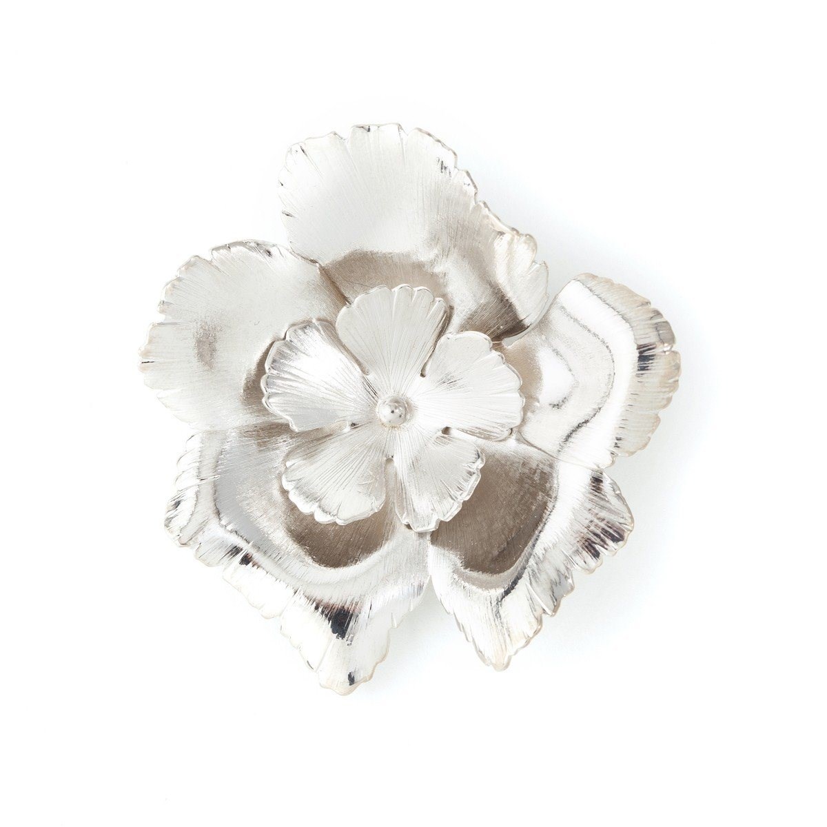 broche fleurs plaqué argent - ORPHÉE