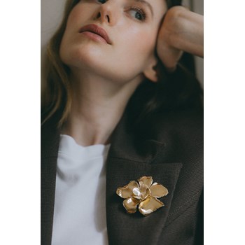 broche fleurs plaqué argent - ORPHÉE