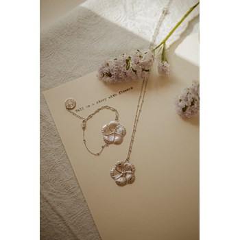 collier fleur plaqué argent - HÉLIOS