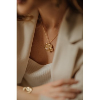 collier fleur plaqué argent - HÉLIOS