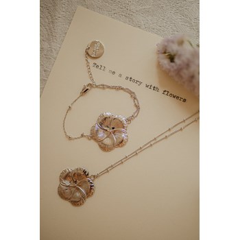 collier fleur plaqué argent - HÉLIOS