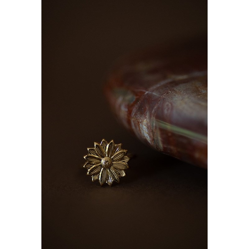 bague fleur doré à l'or fin - MAÏA - vue 3