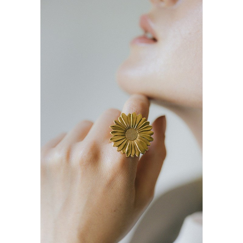 maxi bague fleur plaqué argent - MAÏA - vue 3