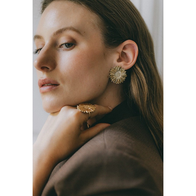 maxi bague fleur plaqué argent - MAÏA - vue 5