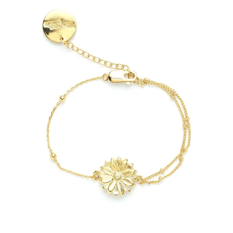 bracelet fleur doré à l'or fin - MAÏA