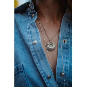 collier fleur plaqué argent - MAÏA