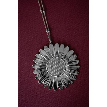 sautoir fleur plaqué argent - MAÏA