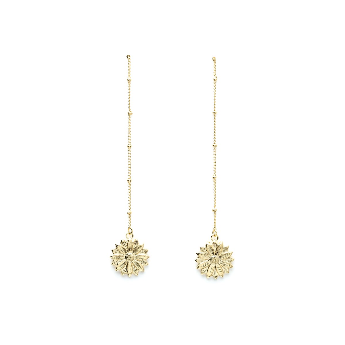 Gold-plated flower earrings - MAÏA