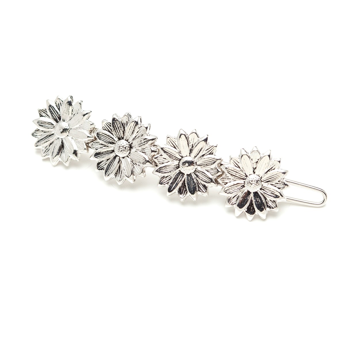 mini barrette fleurs plaqué argent - MAÏA
