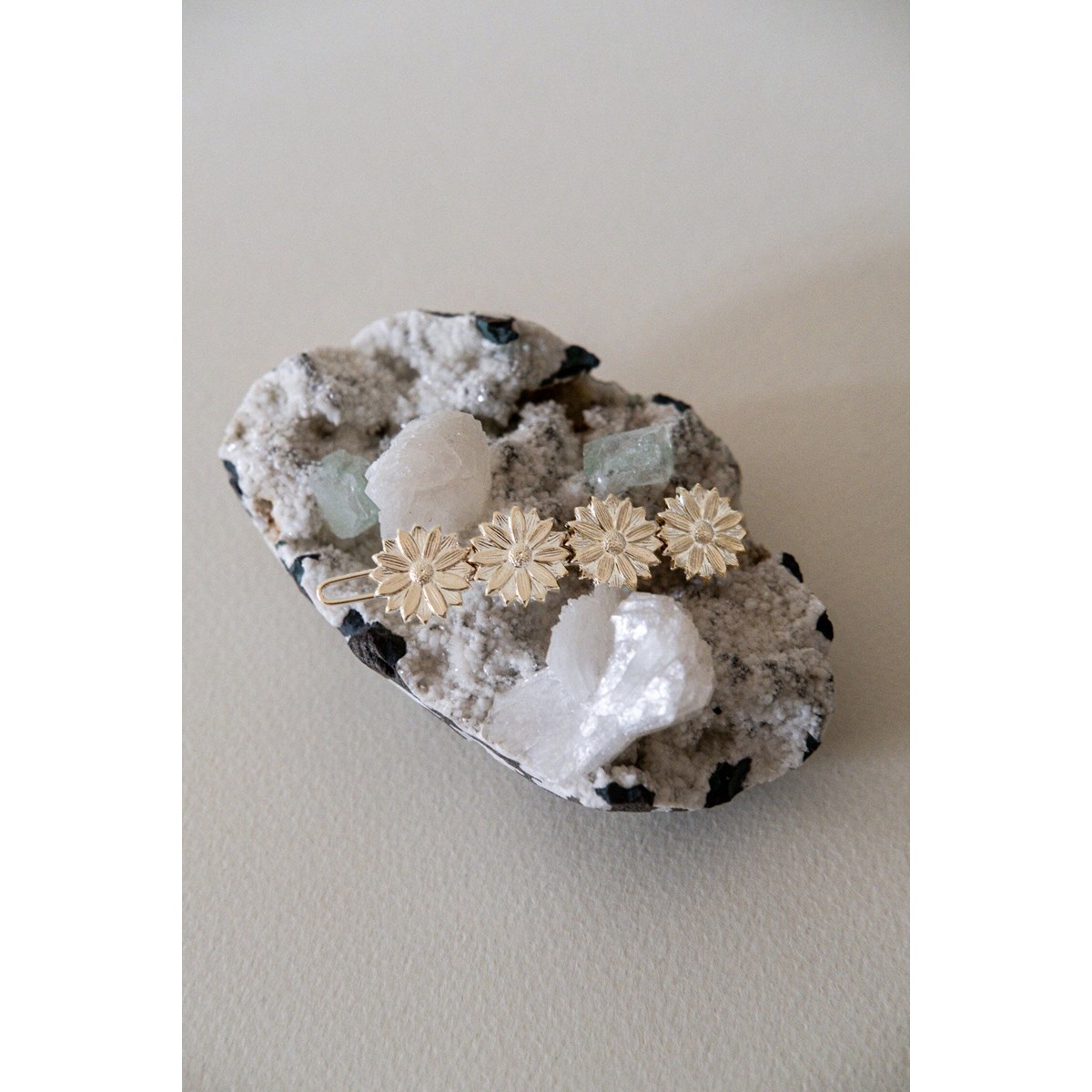 mini barrette fleurs plaqué argent - MAÏA - vue 2