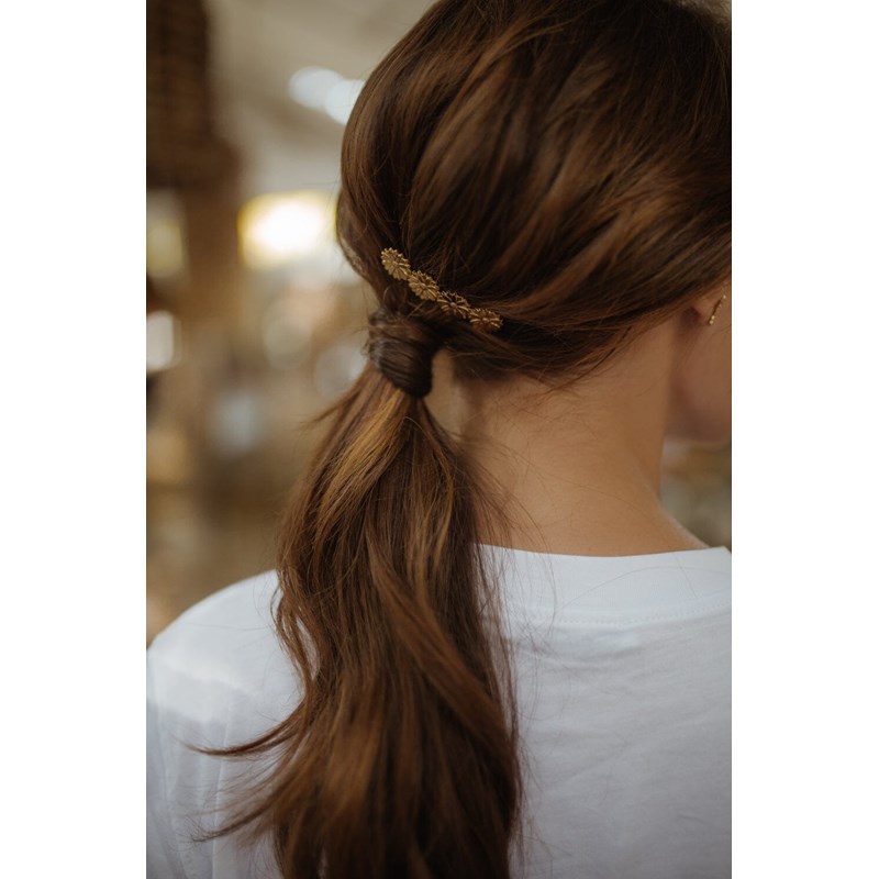 mini barrette fleurs plaqué argent - MAÏA - vue 4
