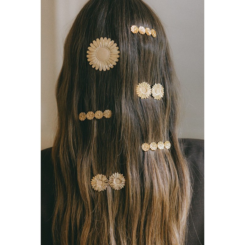 mini barrette fleurs plaqué argent - MAÏA - vue 5