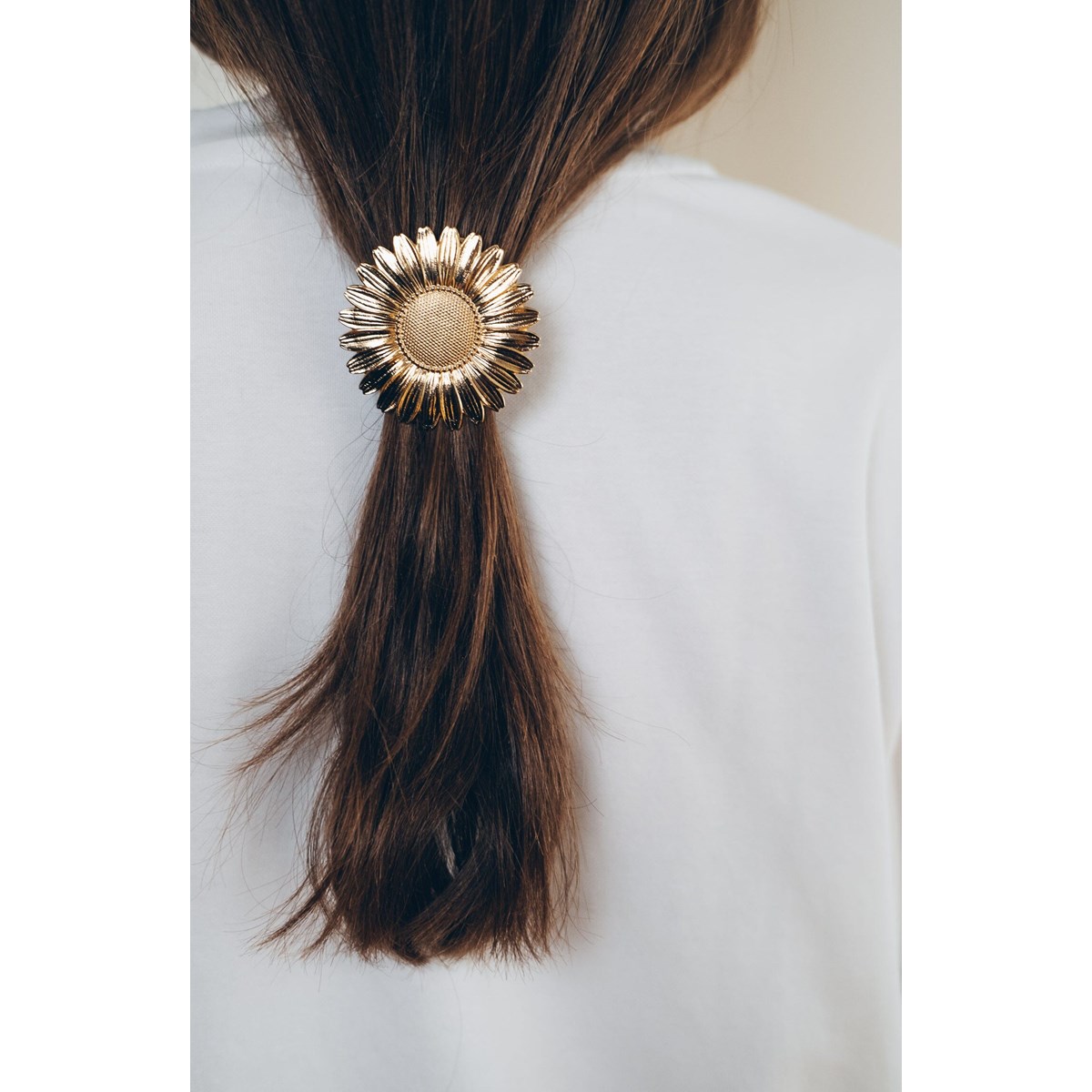 maxi barrette fleur plaqué argent - MAÏA - vue 3