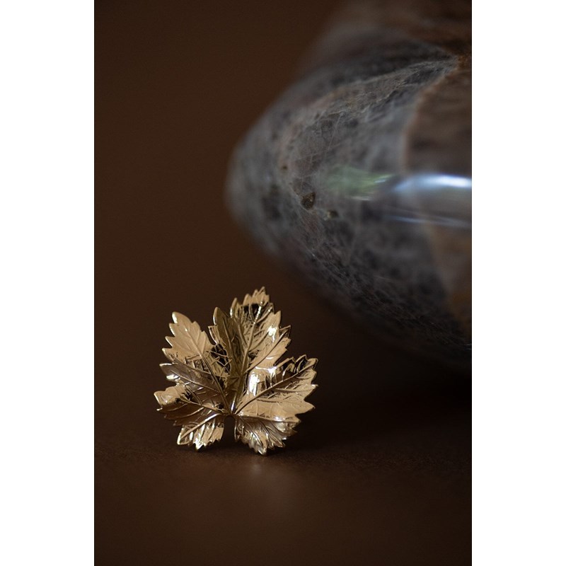 maxi bague feuille doré à l'or fin - HÉRA - vue 3