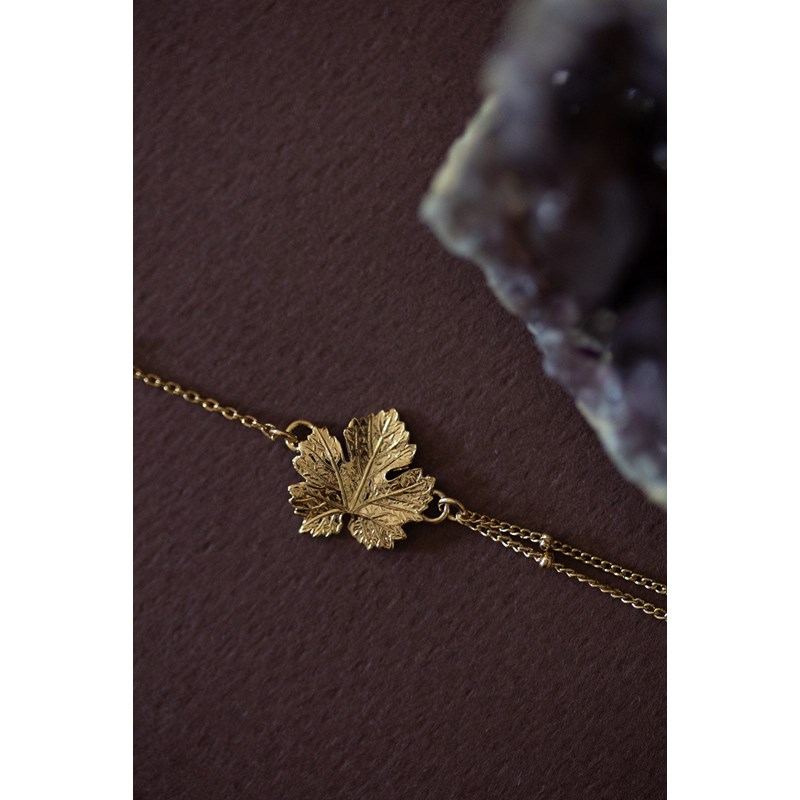 bracelet feuille doré à l'or fin - HÉRA - vue 3