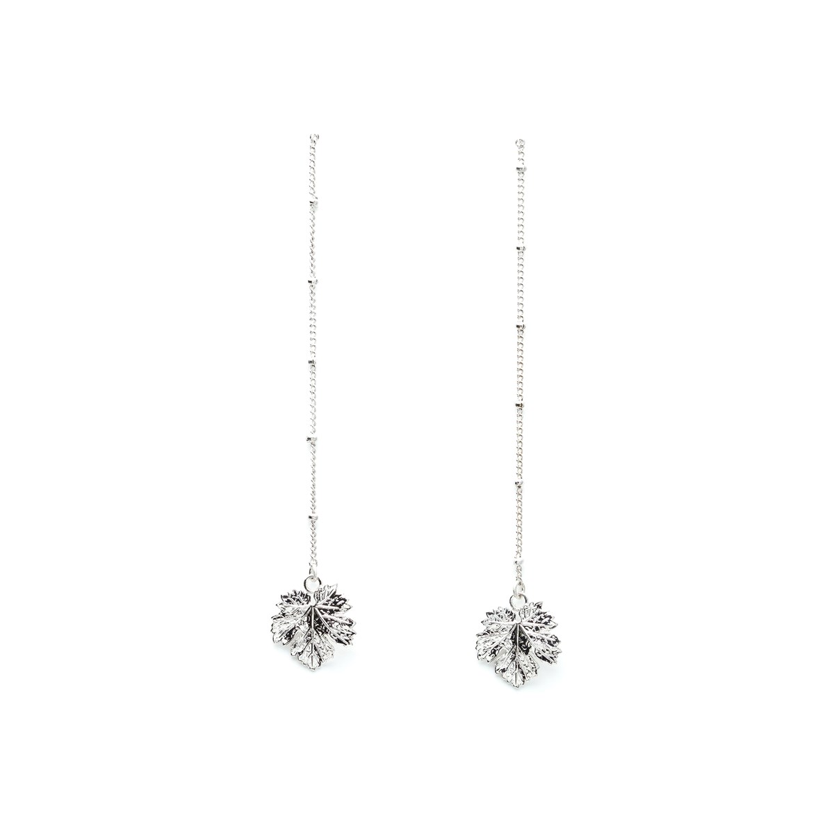 silver-plated leaf earrings - HÉRA