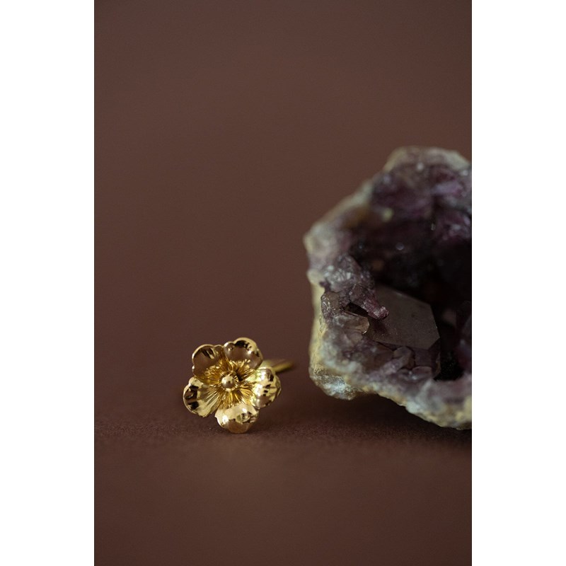 bague fleur doré à l'or fin - GAÏA - vue 2