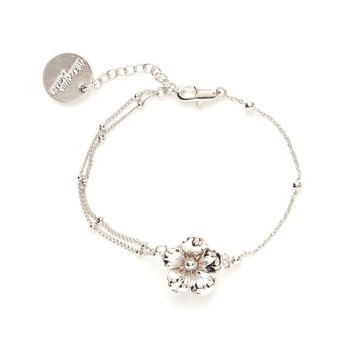 bracelet fleur plaqué argent - GAÏA