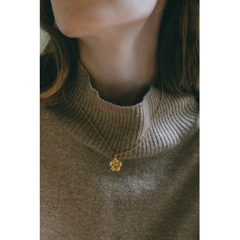 collier fleur plaqué argent - GAÏA