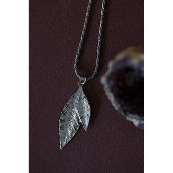 collier feuille plaqué argent - THALIE
