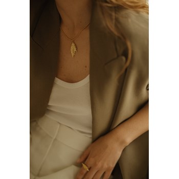 collier feuille plaqué argent - THALIE