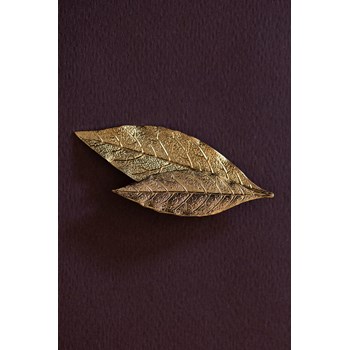 broche feuilles doré à l'or fin - THALIE