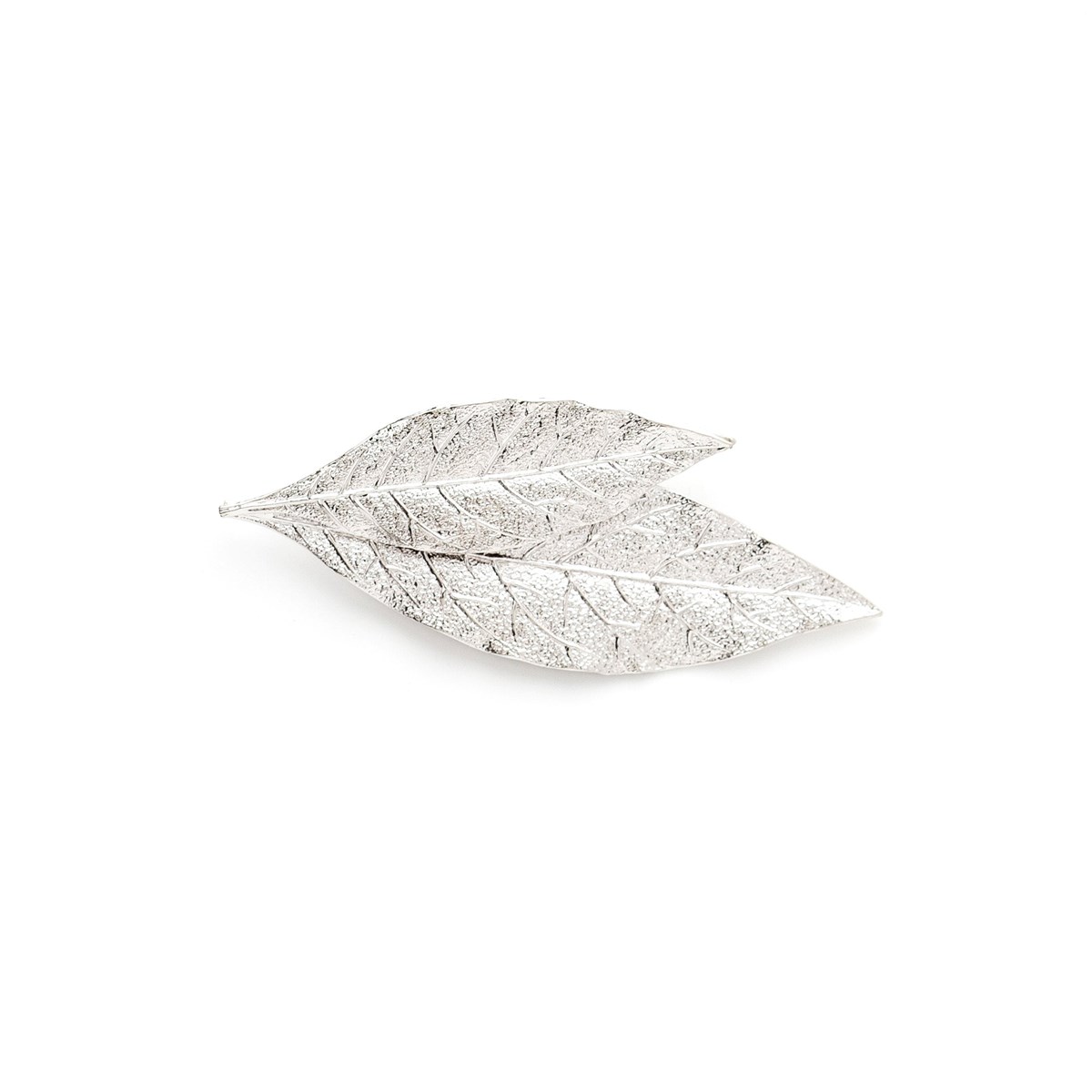 broche feuilles plaqué argent - THALIE