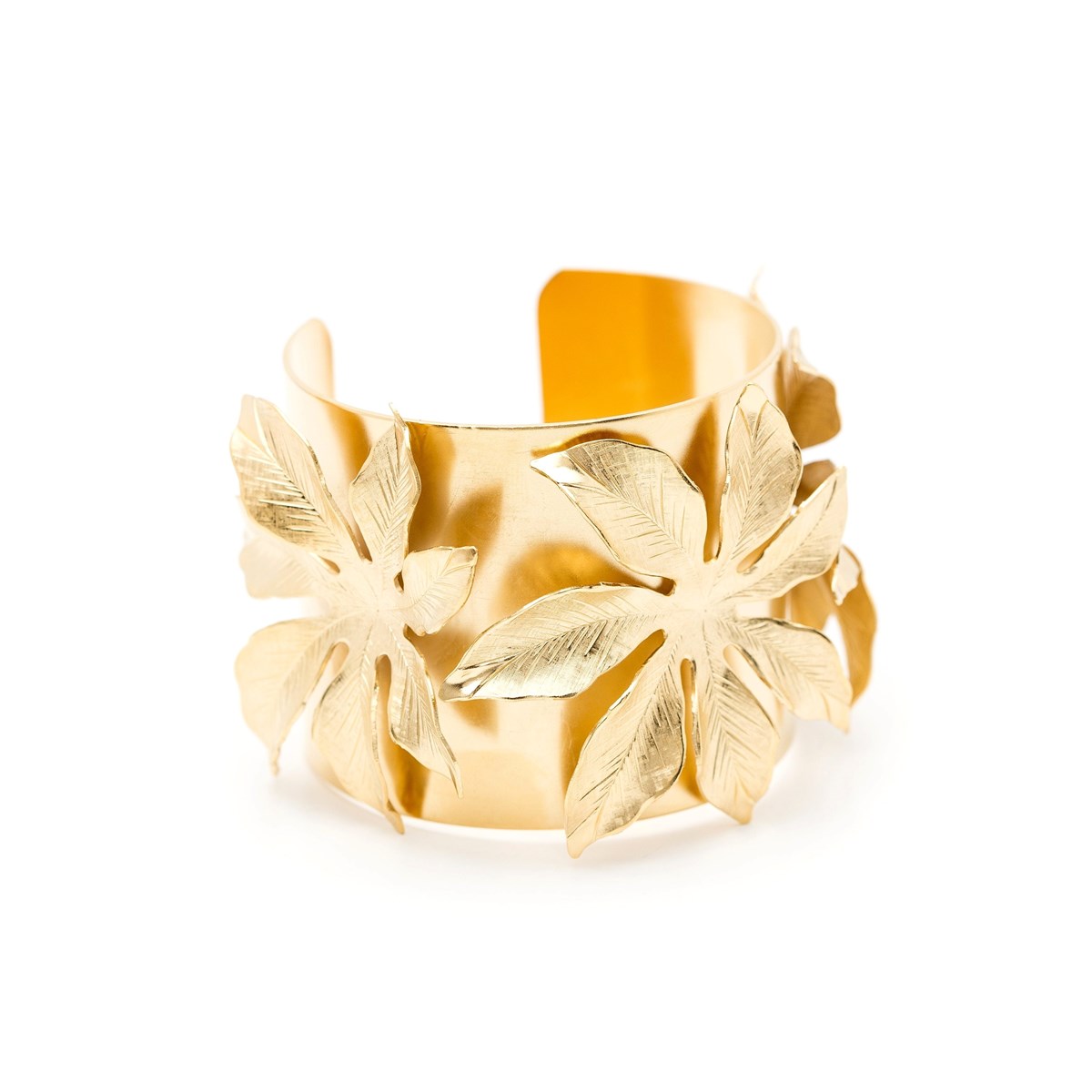 manchette fleur doré à l'or fin - CHLORIS